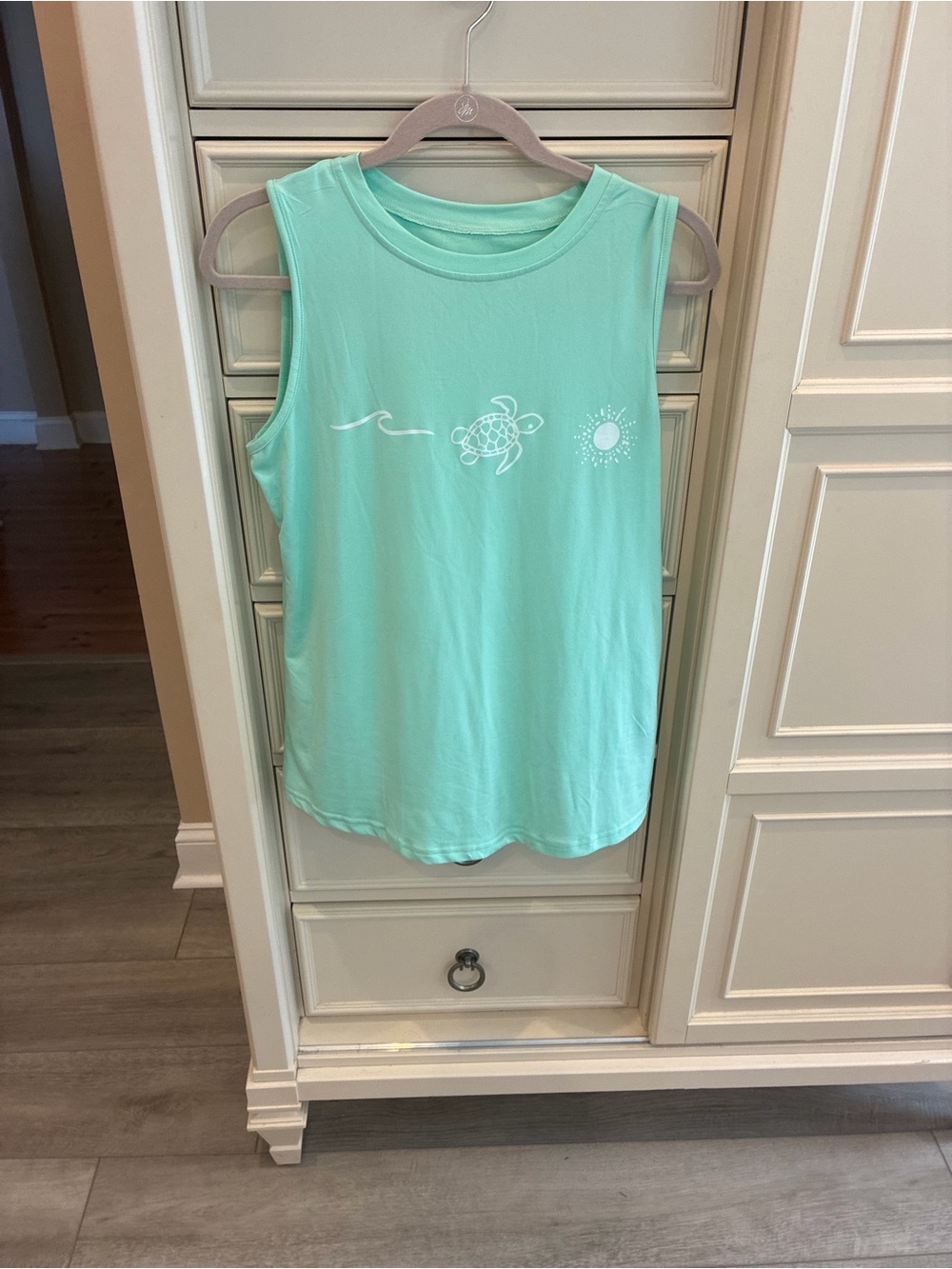 Sea Turtle Aqua Green Sleeveless Top Size M